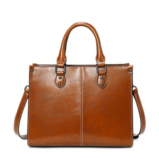 Bellamy Lane Classic Leather Tote - Stile semplice, funzionalità quotidiana