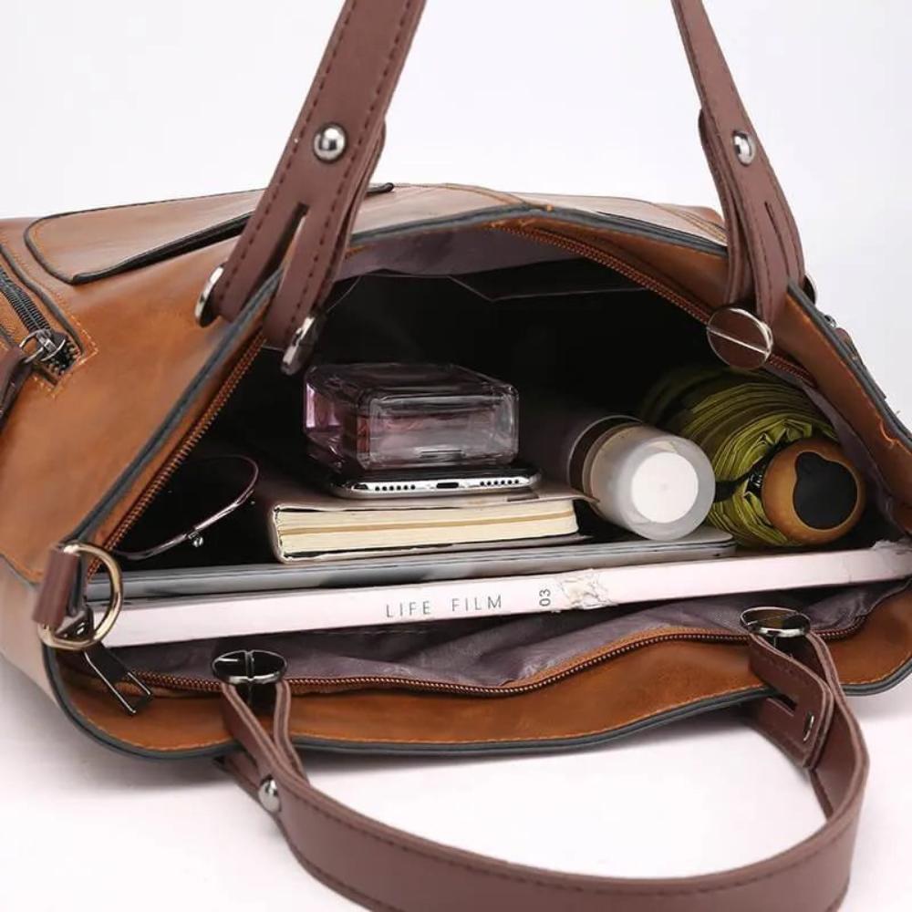 Borsa a tracolla in pelle multitasche Urban Classic | di Elinor