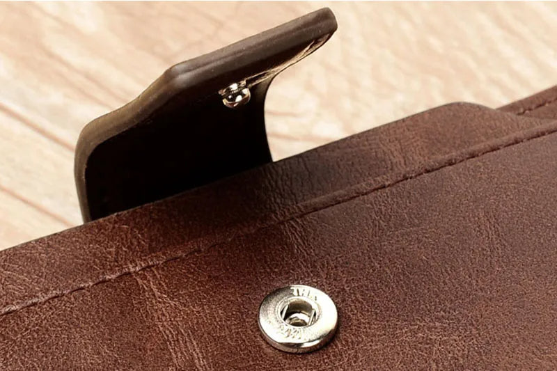 Portafoglio in pelle da uomo - Portacarte corto RFID con cerniera