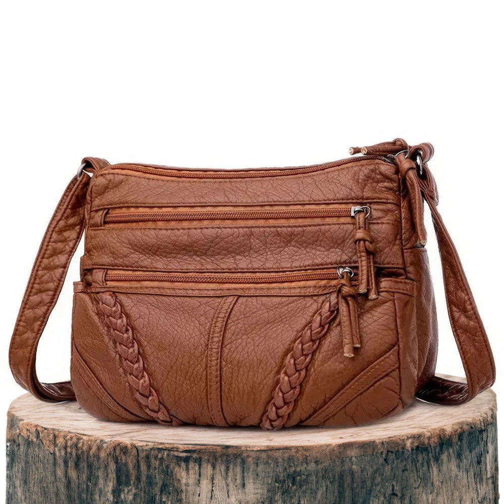 Borsa a tracolla in pelle per tutti i giorni con charm intrecciato di Marelith