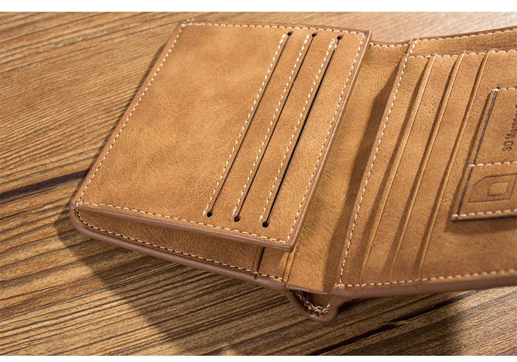 Portafoglio in pelle vintage per uomo - Porta carte e documenti compatti