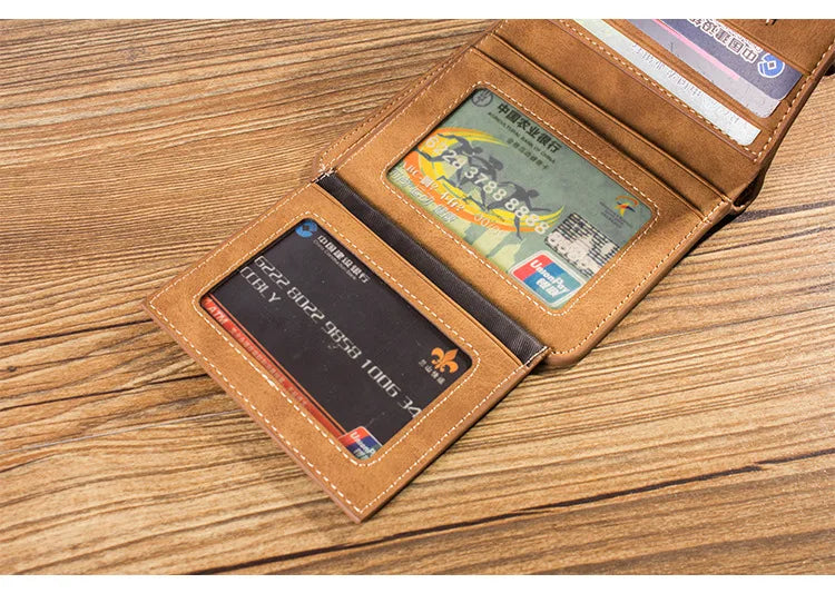Portafoglio in pelle vintage per uomo - Porta carte e documenti compatti