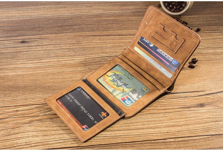 Portafoglio in pelle vintage per uomo - Porta carte e documenti compatti