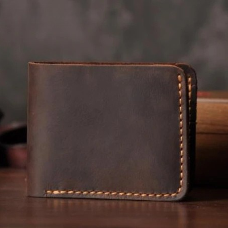 Portafoglio in pelle fatto a mano da uomo - Stile vintage