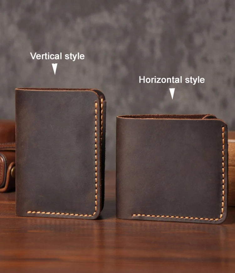 Portafoglio in pelle fatto a mano da uomo - Stile vintage