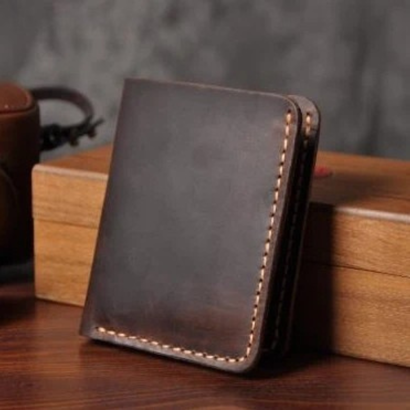 Portafoglio in pelle fatto a mano da uomo - Stile vintage