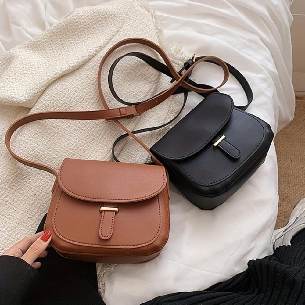 Elise - Borsa a tracolla d'ispirazione vintage in stile elegante Saddle