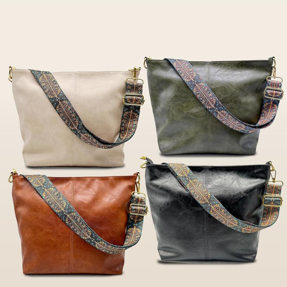 Borsa a tracolla in pelle stile artigianale Isla's Rustic Bloom