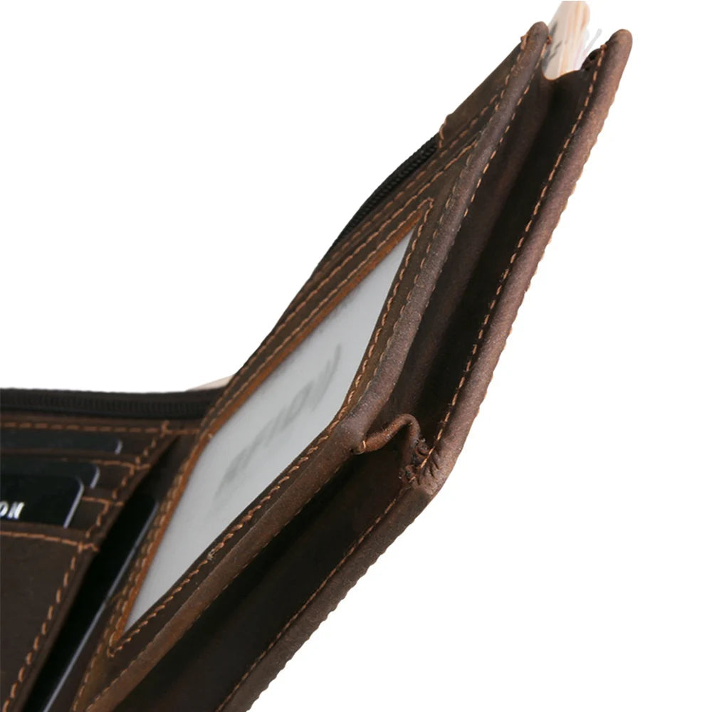 Portafoglio da uomo con blocco RFID - Bifold in pelle vintage