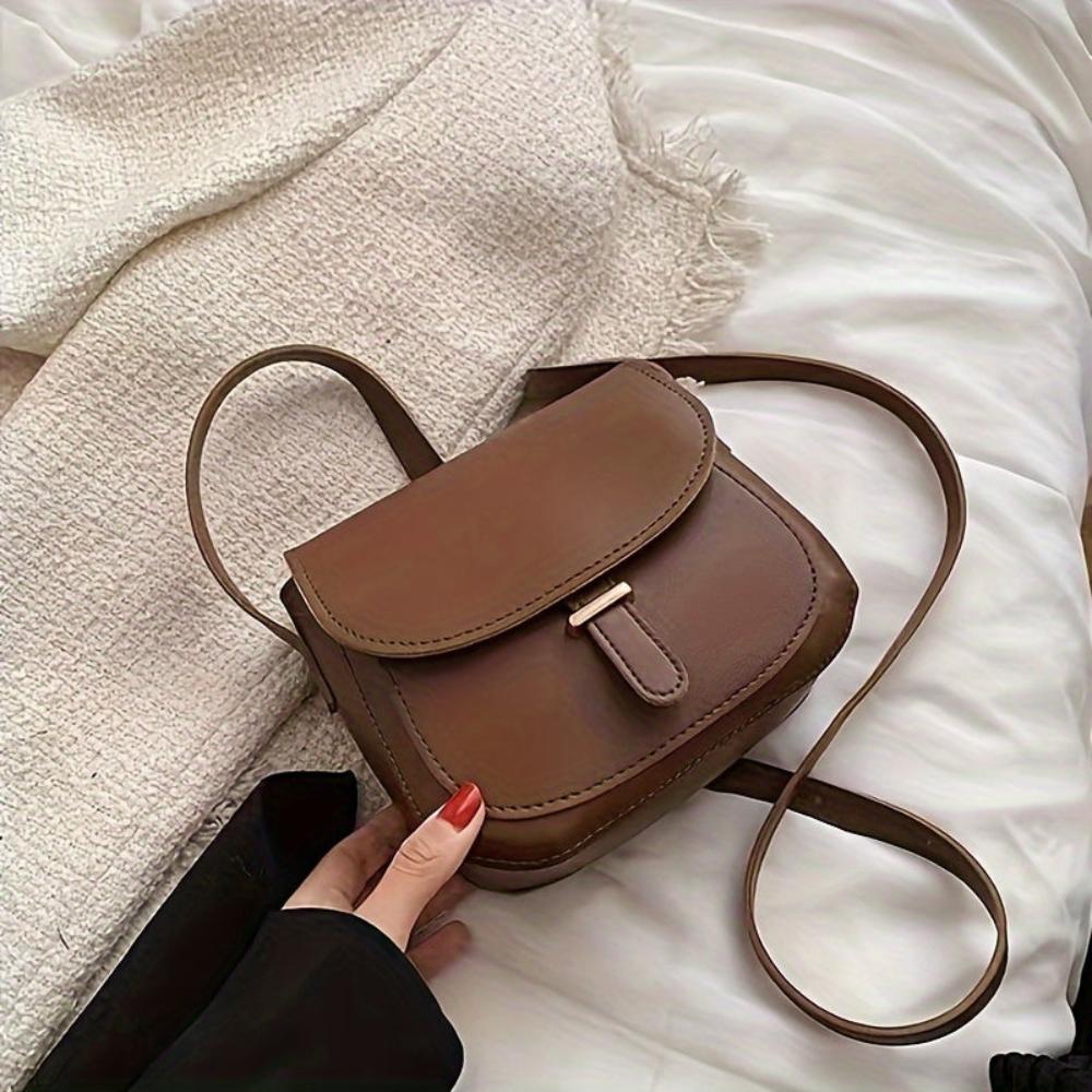 Elise - Borsa a tracolla d'ispirazione vintage in stile elegante Saddle
