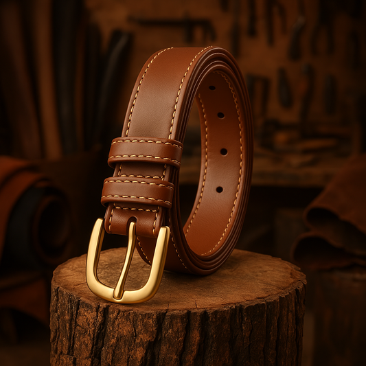 Atelier Terasa | Cintura in pelle da donna elegante e stretta | Marrone