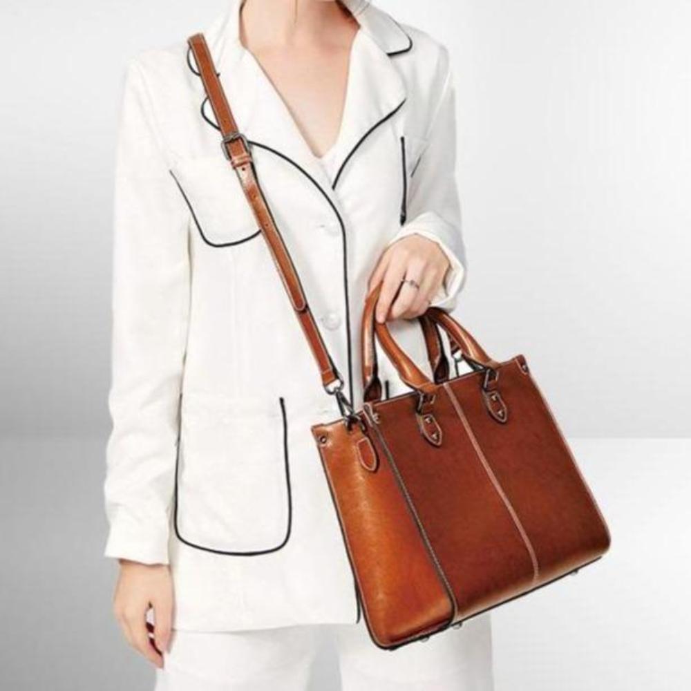 Bellamy Lane Classic Leather Tote - Stile semplice, funzionalità quotidiana