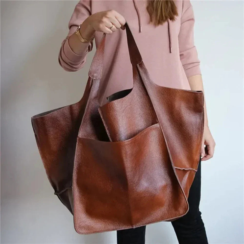 Tote a tracolla in pelle vintage di Sereluna