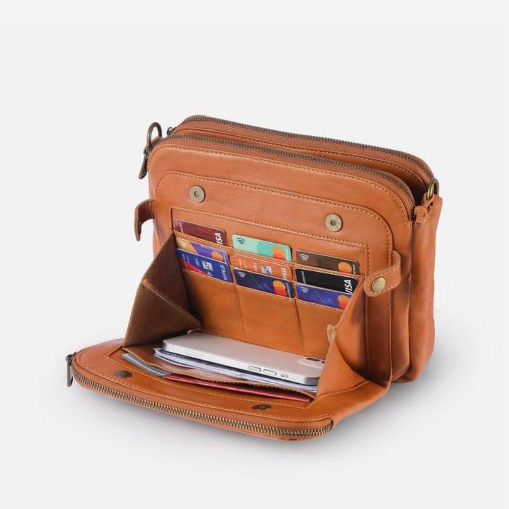 Borsa a tracolla in pelle pieno fiore Luxe Haven | di Thalara