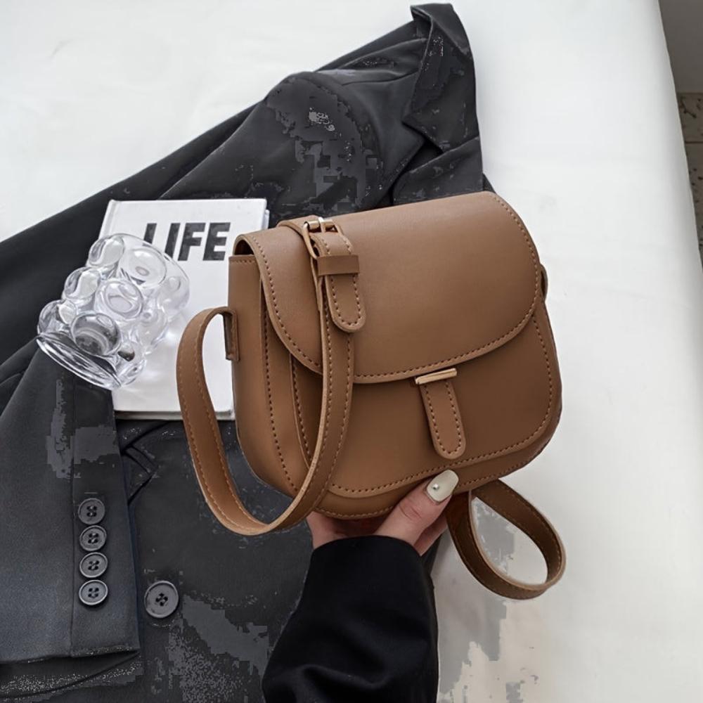 Elise - Borsa a tracolla d'ispirazione vintage in stile elegante Saddle
