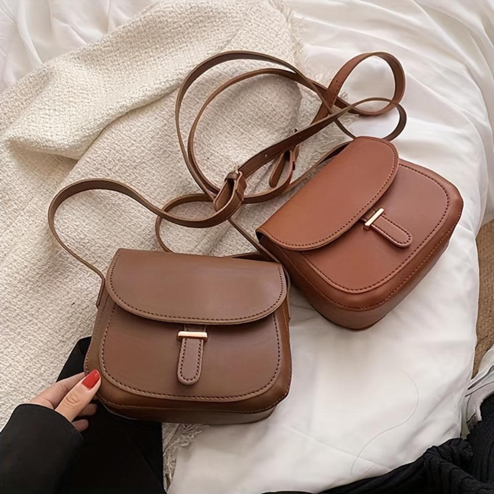 Elise - Borsa a tracolla d'ispirazione vintage in stile elegante Saddle