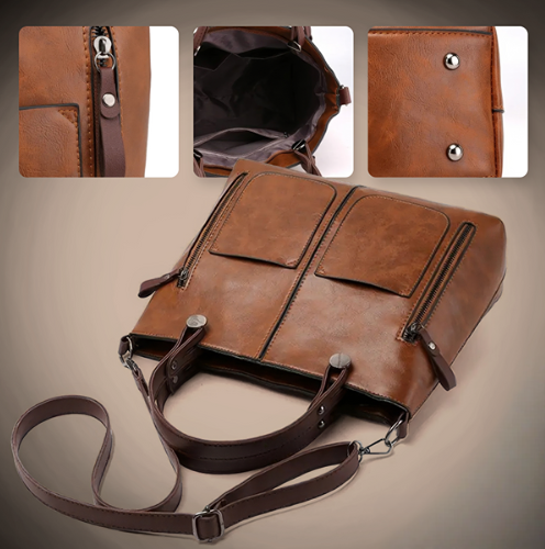 Borsa a tracolla in pelle multitasche Urban Classic | di Elinor