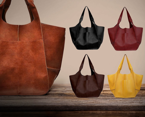 Tote a tracolla in pelle vintage di Sereluna