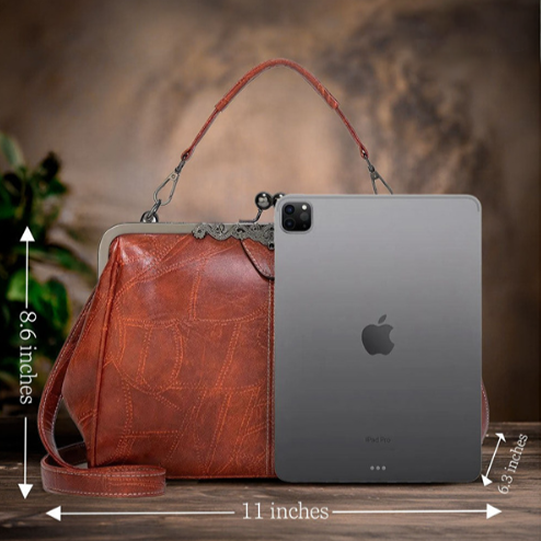 Borsa a telaio in pelle vintage Classic Reverie | di Seraphelle