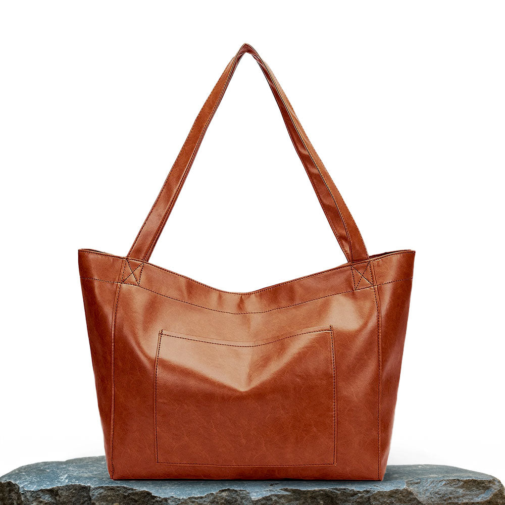 Tote a spalla in pelle artigianale Lyrenza's Evening Ember