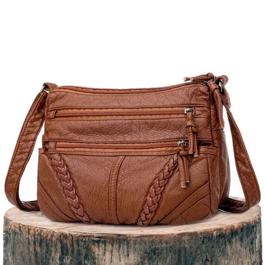 Borsa a tracolla in pelle per tutti i giorni con charm intrecciato di Marelith