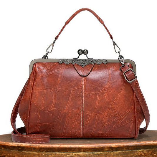 Borsa a telaio in pelle vintage Classic Reverie | di Seraphelle