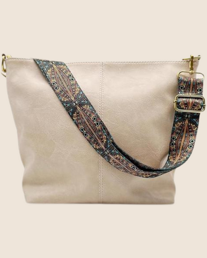 Borsa a tracolla in pelle stile artigianale Isla's Rustic Bloom